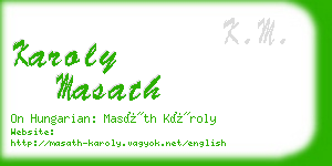 karoly masath business card